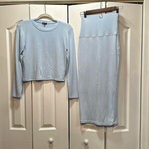 Pale blue Bleusalt tube skirt and crew